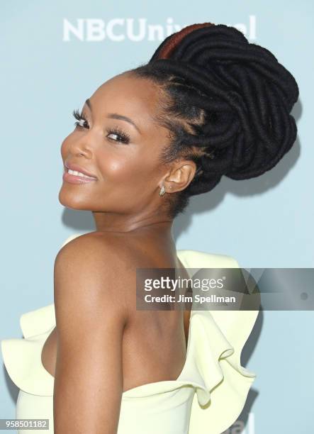 Actress Yaya DaCosta attends the 2018 NBCUniversal Upfront presentation at Rockefeller Center on May 14, 2018 in New York City.