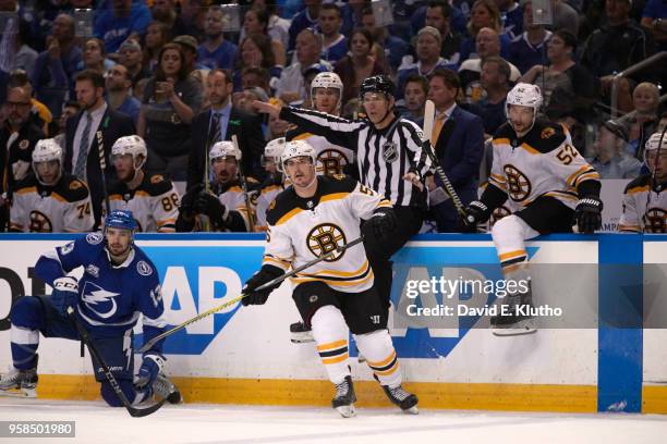 Boston Bruins Noel Acciari in action vs Tampa Bay Lightning at Amalie Arena. Game 4. Tampa, FL 5/6/2018 CREDIT: David E. Klutho