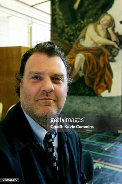 Posed portrait of Welsh opera singer Bryn Terfel in the rehearsal room of the Royal Opera House, London in 2007.