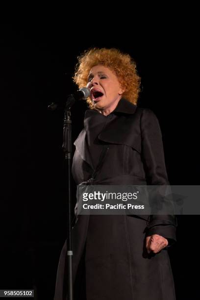 The famous Italian singer Ornella Vanoni performing live at Teatro Augusteo in Napoli with "La mia storia" tour 2018.