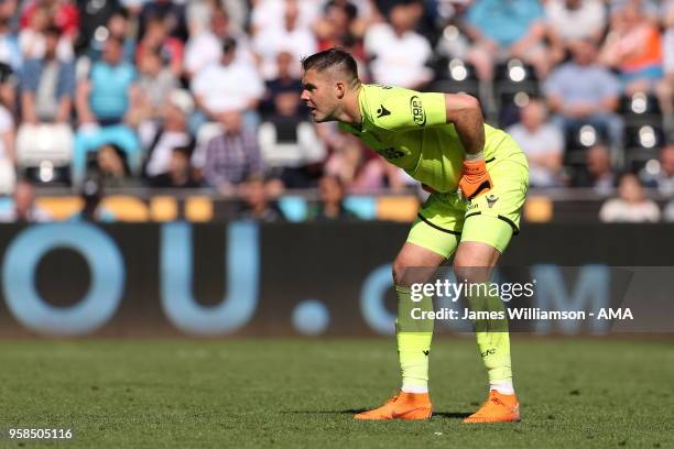 Jack Butland of Stoke City during the Premier League match between Swansea City and Stoke City at Liberty Stadium on May 13, 2018 in Swansea, Wales.