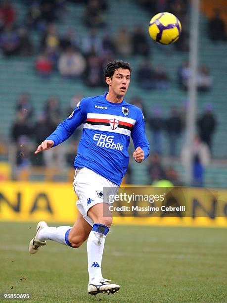 Marco Rossi of UC Sampdoria in action during the Serie A match between UC Sampdoria and Catania Calcio at Stadio Luigi Ferraris on January 17, 2010...