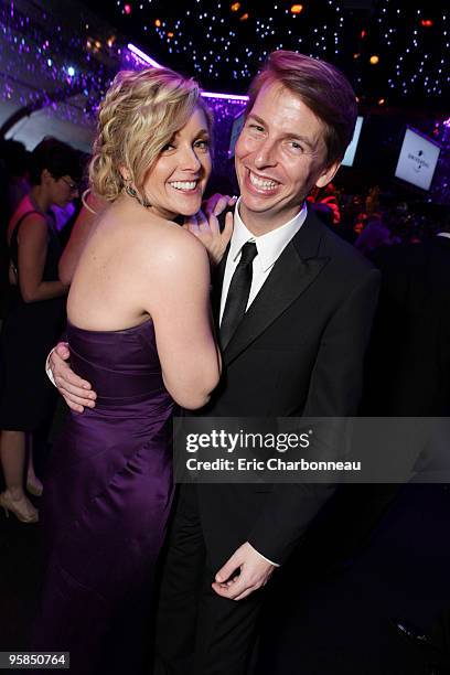 Jane Krakowski and Jack McBrayer at NBC/Universal/Focus Features Golden Globes party at the Beverly Hilton Hotel on January 17, 2010 in Beverly...