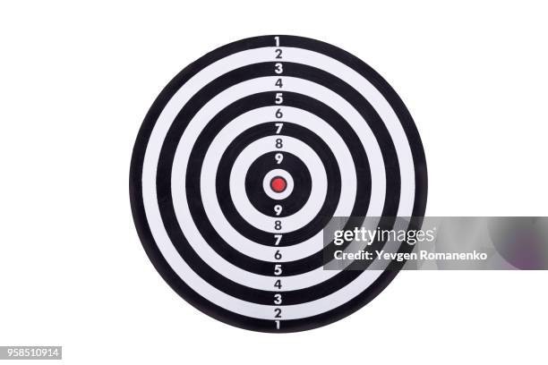 darts board isolated on white background. new dartboard for darts game. - target centre stock pictures, royalty-free photos & images