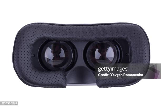 virtual reality glasses  isolated on white background. video game vr glasses - viewfinder stock pictures, royalty-free photos & images
