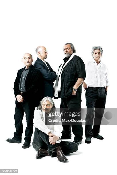 Actors Diego Abatantuono, Gigio Alberti, Giuseppe Cederna, Gabriele Salvatores and Fabrizio Bentivoglio from film "Marrakesh Express" pose for a...