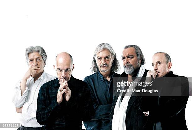 Actors Diego Abatantuono, Gigio Alberti, Giuseppe Cederna, Gabriele Salvatores and Fabrizio Bentivoglio from film "Marrakesh Express" pose for a...