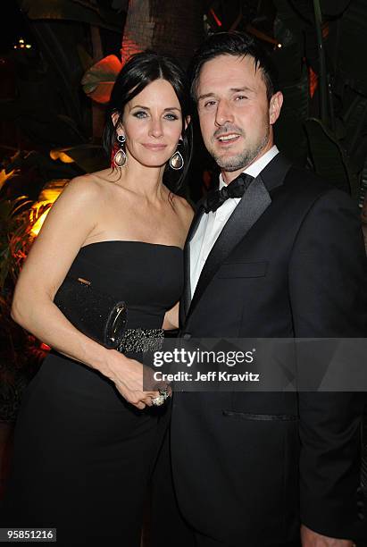 Actors Courteney Cox and David Arquette attend the 67th Annual Golden Globe Awards official HBO After Party held at Circa 55 Restaurant at The...