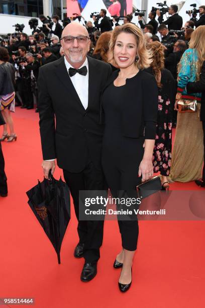 Lorenzo Soria and Lilia Soria attend the screening of "Blackkklansman" during the 71st annual Cannes Film Festival at Palais des Festivals on May 14,...