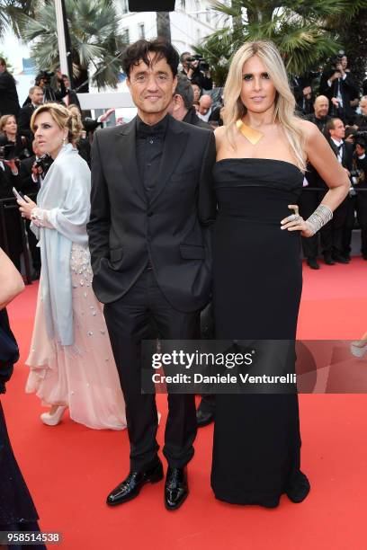 Giulio Base and Tiziana Rocca attend the screening of "BlacKkKlansman" during the 71st annual Cannes Film Festival at Palais des Festivals on May 14,...