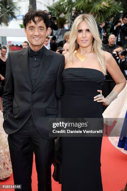 Giulio Base and Tiziana Rocca attend the screening of "BlacKkKlansman" during the 71st annual Cannes Film Festival at Palais des Festivals on May 14,...