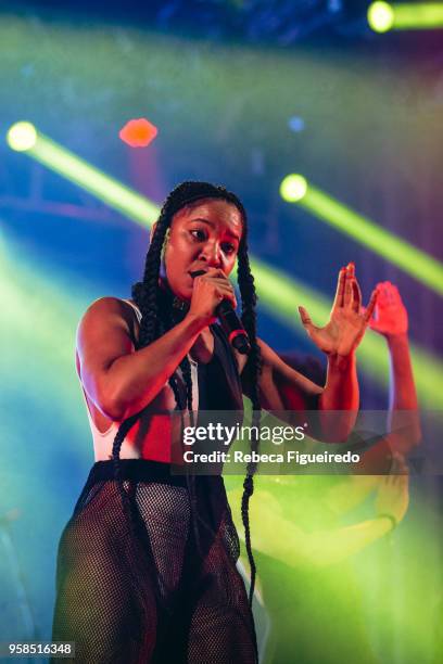 Larissa Luz performs during Festival Bananada at Passeio das Ãguas on May 13, 2018 in Goiania, Brazil.