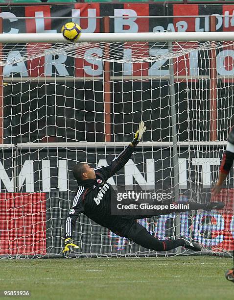 Dida of Milan in action during the Serie A match between Milan and Siena at Stadio Giuseppe Meazza on January 17, 2010 in Milan, Italy.