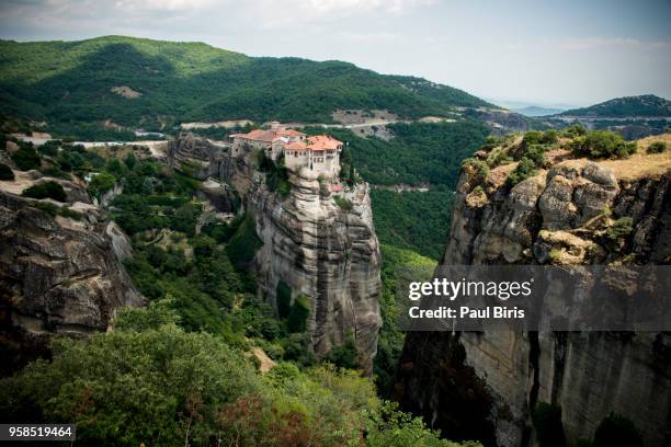 the holy monastery of varlaam, meteora, northern greece - meteora stock pictures, royalty-free photos & images