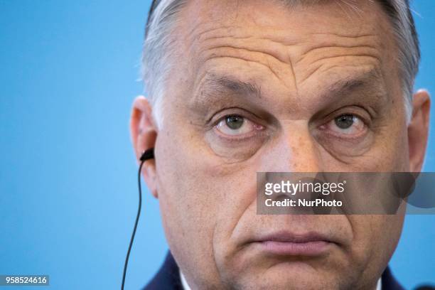 Hungarian Prime Minister Viktor Orban during his visit in Warsaw on May 14, 2018.