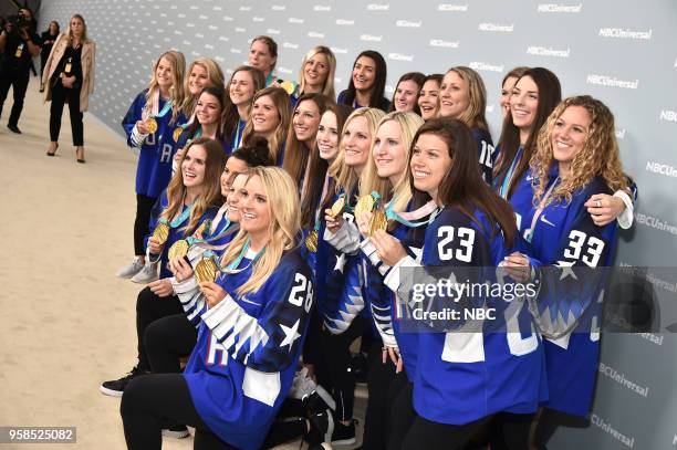 NBCUniversal Upfront in New York City on Monday, May 14, 2018 -- Red Carpet -- Pictured: U.S. Olympic Women's Ice Hockey -