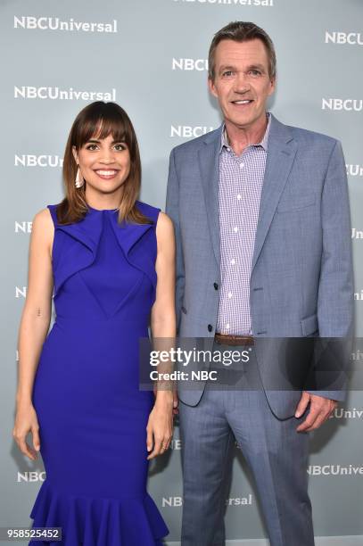 NBCUniversal Upfront in New York City on Monday, May 14, 2018 -- Red Carpet -- Pictured: Natalie Morales, Neil Flynn, "Abby's" on NBC --