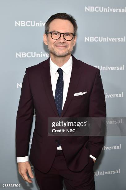 NBCUniversal Upfront in New York City on Monday, May 14, 2018 -- Red Carpet -- Pictured: Christian Slater, "Mr. Robot" on USA Network --