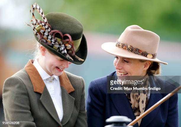 Lady Louise Windsor and Sophie, Countess of Wessex seen carriage driving as they take part in The Champagne Laurent-Perrier Meet of the British...