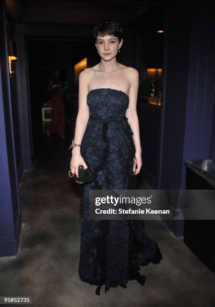 Actress Carey Mulligan arrives at The Weinstein Company Golden Globes After Party held at BAR 210 at The Beverly Hilton Hotel on January 17, 2010 in...