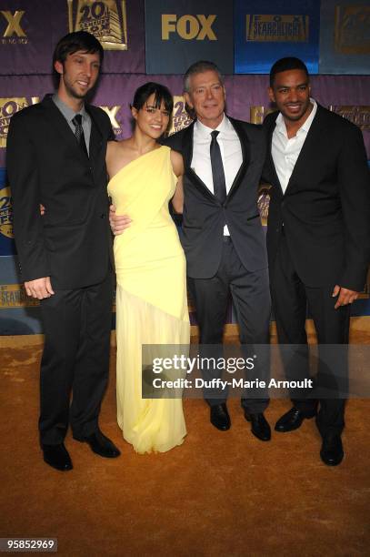 Actors Joel Moore, Michelle Rodriguez, Stephen Lang and Laz Alonso attend Fox's 2010 Golden Globes Awards Party at Craft on January 17, 2010 in...