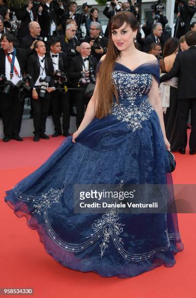 Isabelle Adriani attends the screening of "BlacKkKlansman" during the 71st annual Cannes Film Festival at Palais des Festivals on May 14, 2018 in...