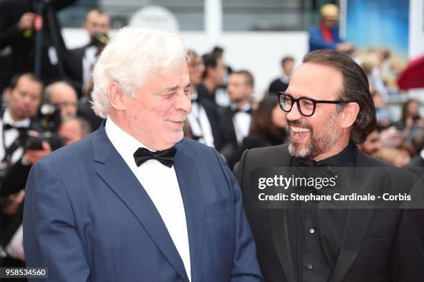 Jacques Weber and Vincent Perez attend the screening of "BlacKkKlansman" during the 71st annual Cannes Film Festival at Palais des Festivals on May...