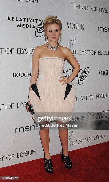 Actress Anna Paquin arrives at The Art of Elysium's 3rd Annual Black Tie Charity Gala "Heaven" on January 16, 2010 in Los Angeles, California.