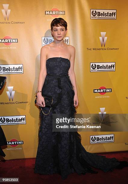 Actress Carey Mulligan arrives at The Weinstein Company Golden Globes After Party held at BAR 210 at The Beverly Hilton Hotel on January 17, 2010 in...