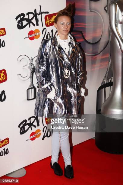 La Roux arrives at the Brit Awards 2010 launch held the at The Indigo 02 on January 18, 2010 in London, England.