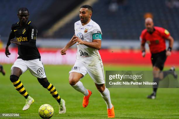 Saman Ghoddos of Ostersunds FK during the Allsvenskan match between AIK and Ostersunds FK at Friends Arena on May 14, 2018 in Stockholm, Sweden.