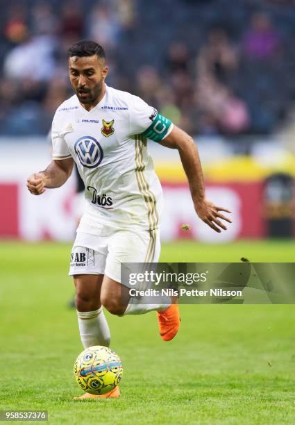 Saman Ghoddos of Ostersunds FK during the Allsvenskan match between AIK and Ostersunds FK at Friends Arena on May 14, 2018 in Stockholm, Sweden.