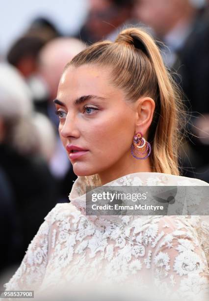 Alina Baikova attends the screening of "BlacKkKlansman" during the 71st annual Cannes Film Festival at Palais des Festivals on May 14, 2018 in...