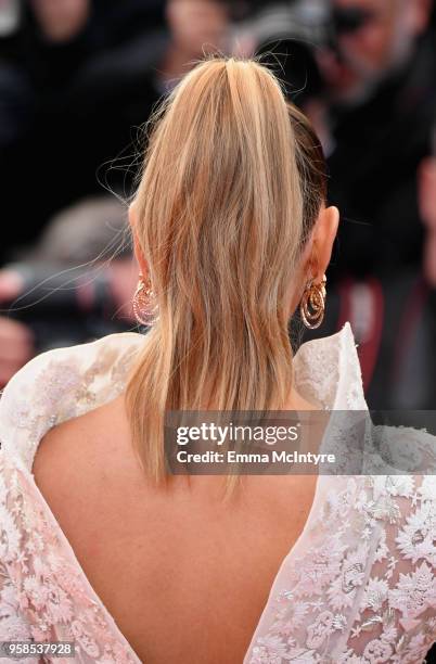 Alina Baikova attends the screening of "BlacKkKlansman" during the 71st annual Cannes Film Festival at Palais des Festivals on May 14, 2018 in...