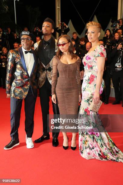 Director Spike Lee, Jackson Lee, Satchel Lee and Tonya Lewis Lee attends the screening of "BlacKkKlansman" during the 71st annual Cannes Film...