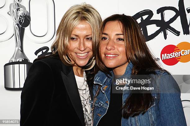 Nicole Appleton and Mel Blatt arrive at the Brit Awards 2010 launch held the at The Indigo 02 on January 18, 2010 in London, England.