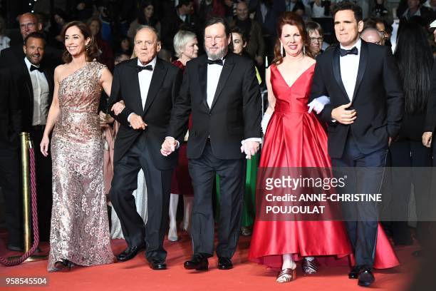 Danish actress Sofie Grabol, Swiss actor Bruno Ganz, Danish director Lars Von Trier, US actress Siobhan Fallon Hogan and US actor Matt Dillon pose as...