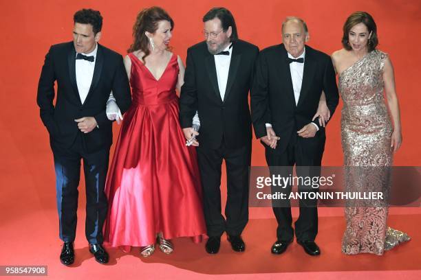 Actor Matt Dillon, US actress Siobhan Fallon Hogan, Danish director Lars Von Trier, Swiss actor Bruno Ganz and Danish actress Sofie Grabol arrive on...