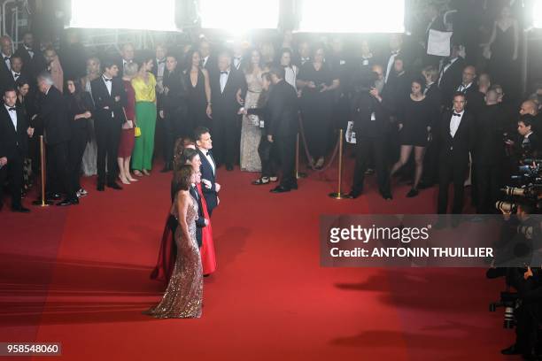 Actor Matt Dillon, US actress Siobhan Fallon Hogan, Danish director Lars Von Trier, Swiss actor Bruno Ganz and Danish actress Sofie Grabol arrive on...