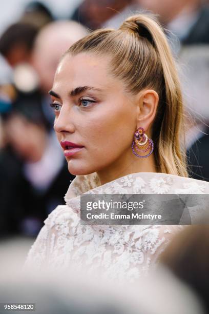 Alina Baikova attends the screening of "BlacKkKlansman" during the 71st annual Cannes Film Festival at Palais des Festivals on May 14, 2018 in...