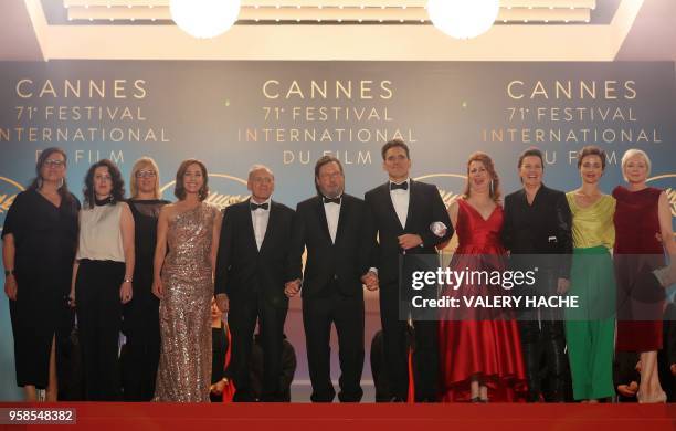 Danish actress Sofie Grabol, Swiss actor Bruno Ganz, Danish director Lars Von Trier, US actor Matt Dillon and US actress Siobhan Fallon Hogan pose as...