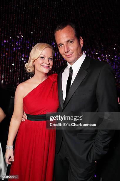 Amy Poehler and Will Arnett at NBC/Universal/Focus Features Golden Globes party at the Beverly Hilton Hotel on January 17, 2010 in Beverly Hills,...