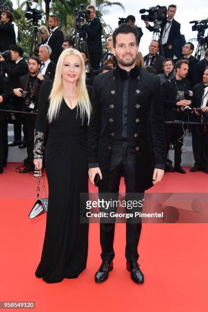 Monika Bacardi and Andrea Iervolino attend the screening of "BlacKkKlansman" during the 71st annual Cannes Film Festival at Palais des Festivals on...