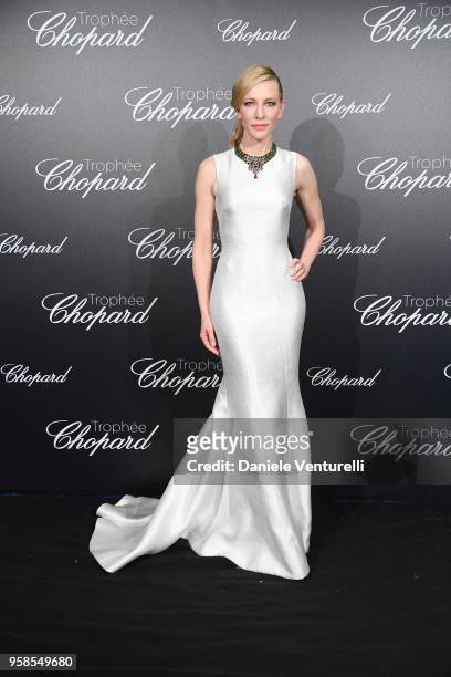 Jury president Cate Blanchett attends the Chopard Trophy during the 71st annual Cannes Film Festival at Martinez Hotel on May 14, 2018 in Cannes,...