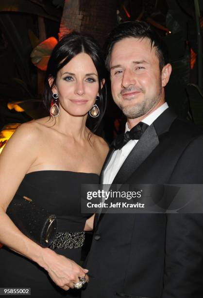 Actors Courteney Cox and David Arquette attend the 67th Annual Golden Globe Awards official HBO After Party held at Circa 55 Restaurant at The...