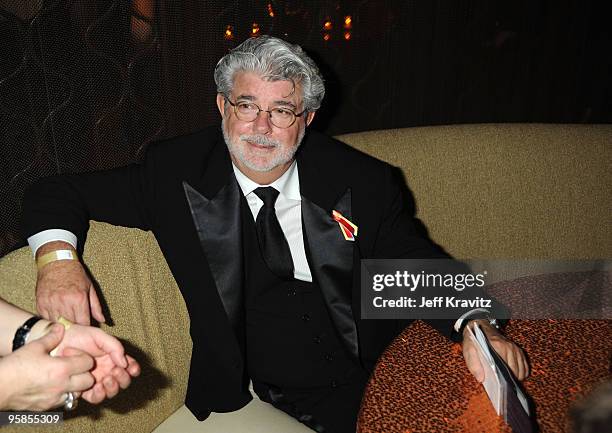 Director George Lucas attends the 67th Annual Golden Globe Awards official HBO After Party held at Circa 55 Restaurant at The Beverly Hilton Hotel on...