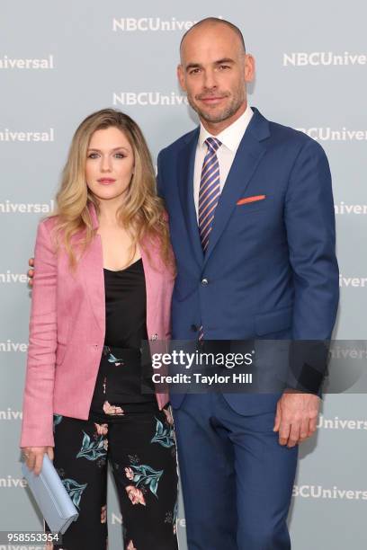 Harriet Dyer and Paul Blackthorne attend the 2018 NBCUniversal Upfront Presentation at Rockefeller Center on May 14, 2018 in New York City.