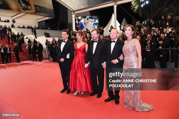 Actor Matt Dillon, US actress Siobhan Fallon Hogan, Danish director Lars Von Trier, Swiss actor Bruno Ganz and Danish actress Sofie Grabol pose as...