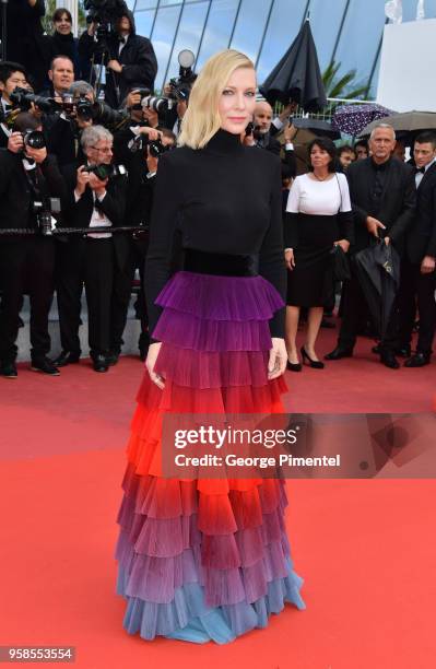 Jury president Cate Blanchett attends the screening of 'Blackkklansman' during the 71st annual Cannes Film Festival at Palais des Festivals on May...