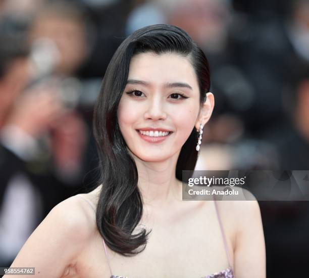 Chinese model Ming Xi arrives for the screening of the film 'BlacKkKlansman' at the 71st Cannes Film Festival in Cannes, France on May 14, 2018.